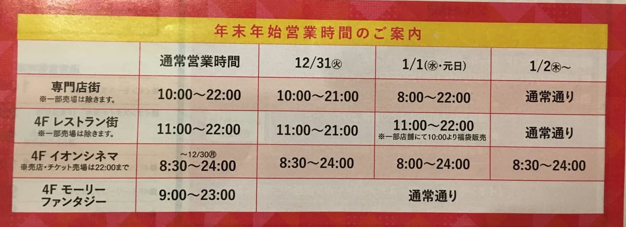 茨木市 お正月はお得がいっぱい イオンモール茨木は元旦から 営業時間やお得な情報をチェック 号外net 茨木
