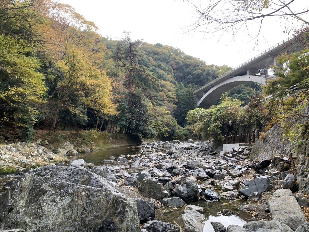 安威川ダム上流広場（竜仙峡）で広場づくりの社会実験