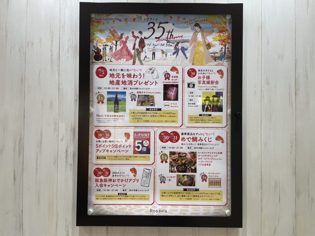 ロサヴィア35周年の掲示